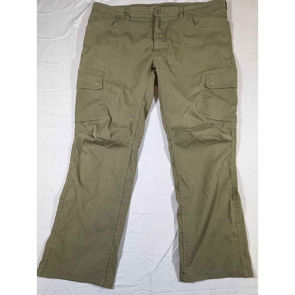 Under Armour Mens Loose Fit Cargo Pants Olive Green 42x30 Polyester Ripstop